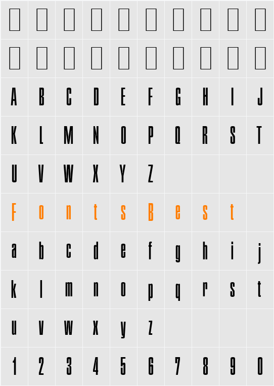 PlaketteSerial-Light Character Map