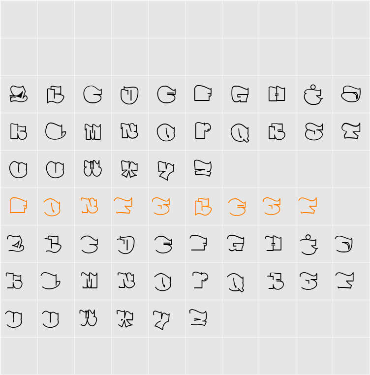 SPEW Character Map