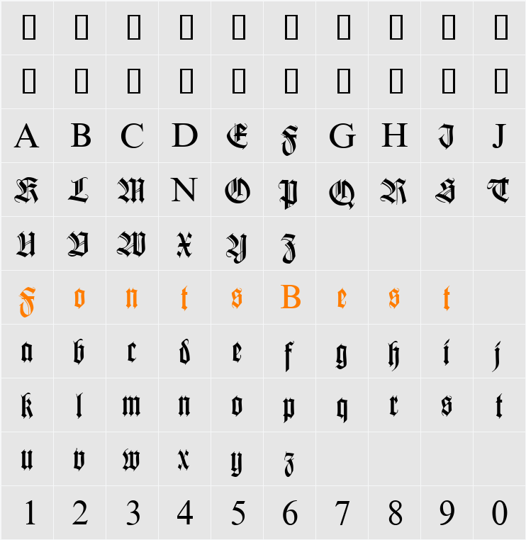 WKC Cyr Character Map