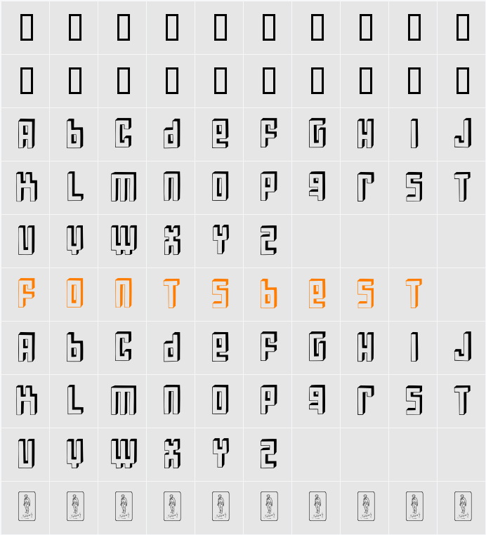Bloqueada Character Map
