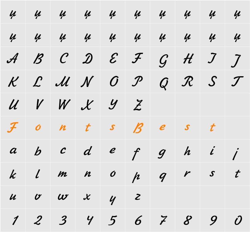 Laskoner Character Map