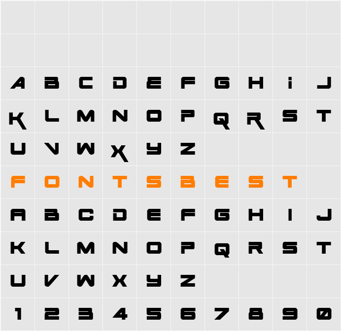 Space Ranger Bold Character Map