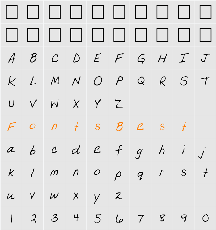 LEHN169 Character Map