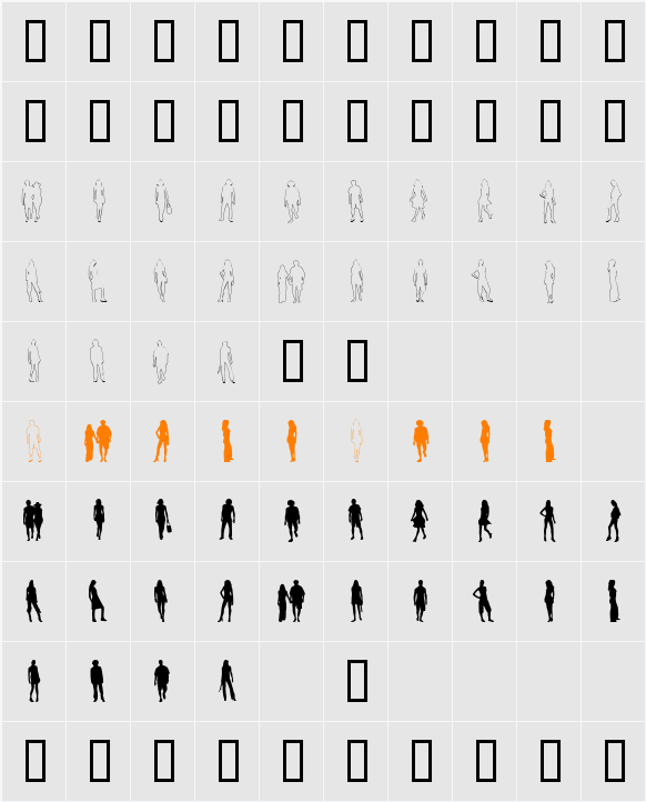 passarela Character Map