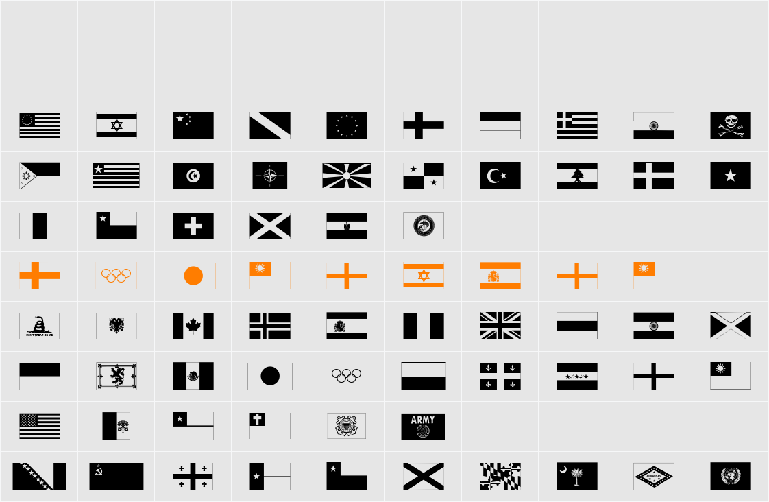 Raise Your Flag Character Map
