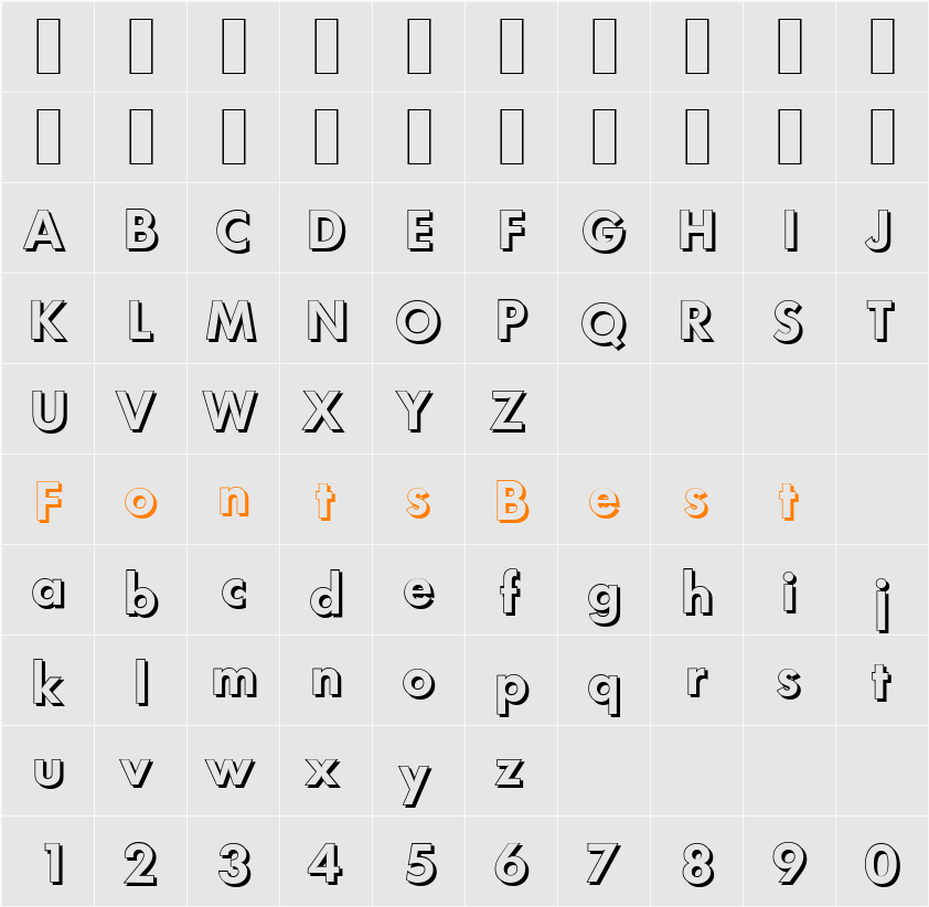 LimerickShadow Character Map