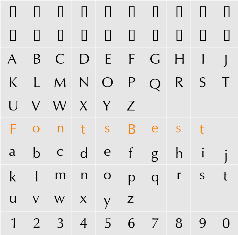 Vera Humana 95 Character Map