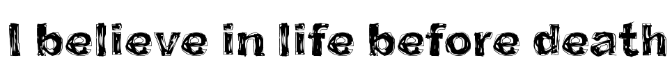 I believe in life before death Font Image