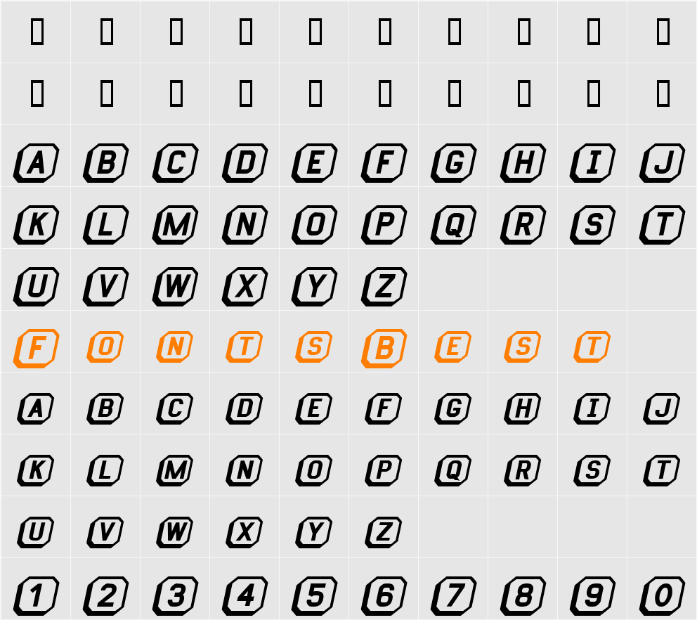 KeyboardUltraBold Character Map