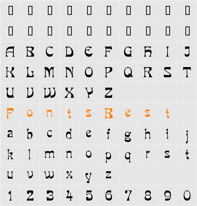 VanVeen Character Map