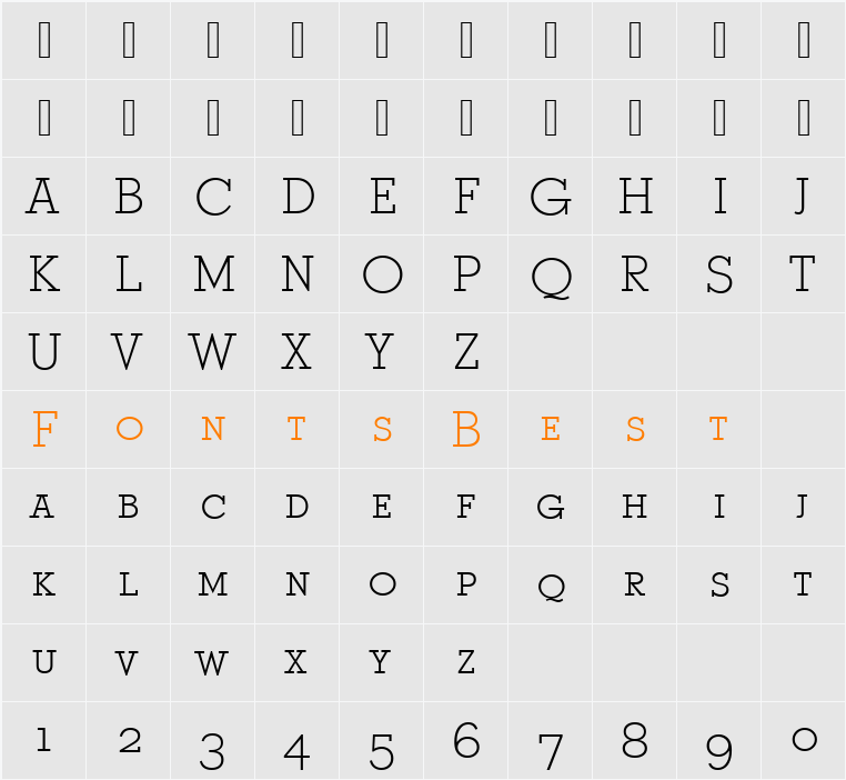 Stymie Becker Caps Light Character Map