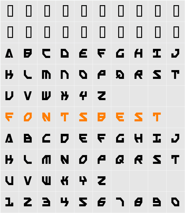 Scarab Script Bold Character Map
