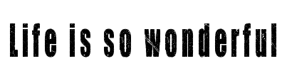 Life is so wonderful Font Image