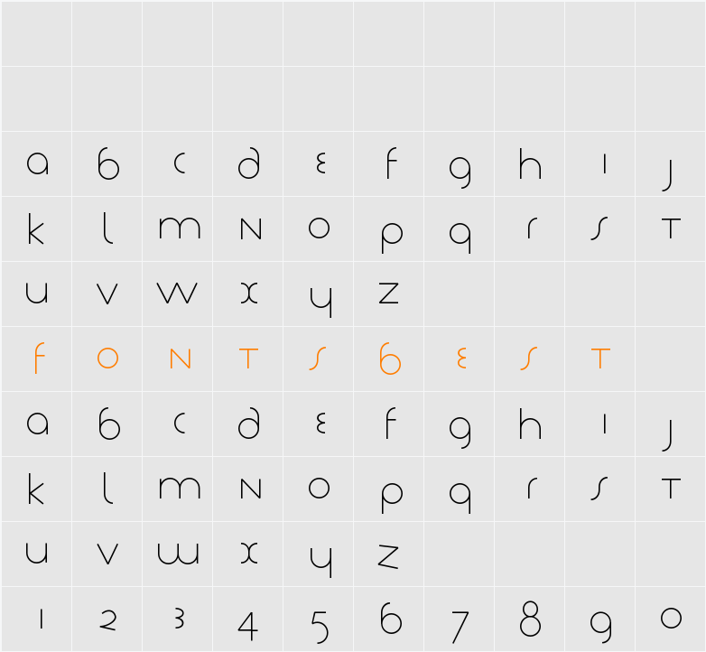 TschichLight Character Map