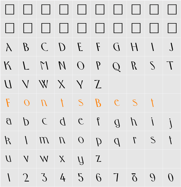 FosterBS Character Map