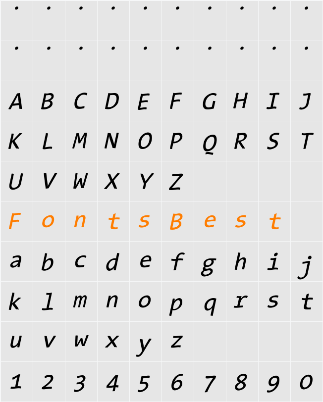 TypeWritersSubstitute Character Map