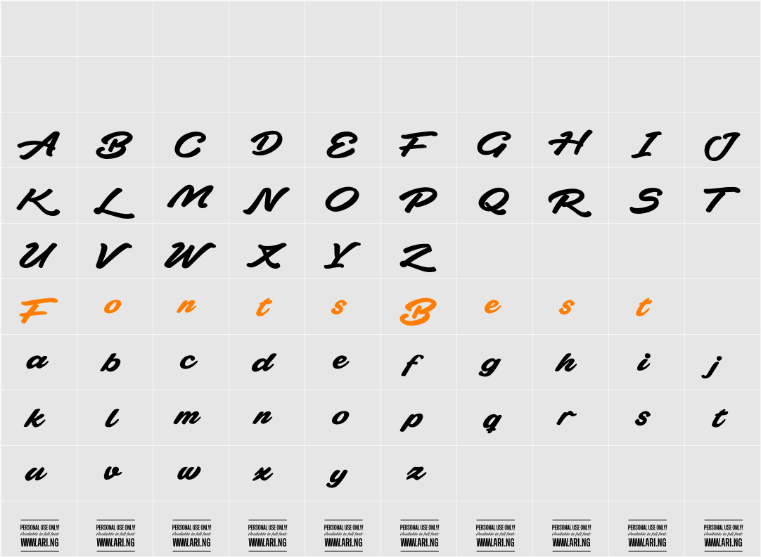 Plicata PERSONAL USE ONLY Character Map