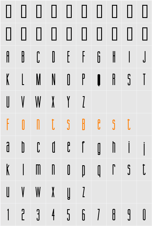 Gorgio Wide Character Map