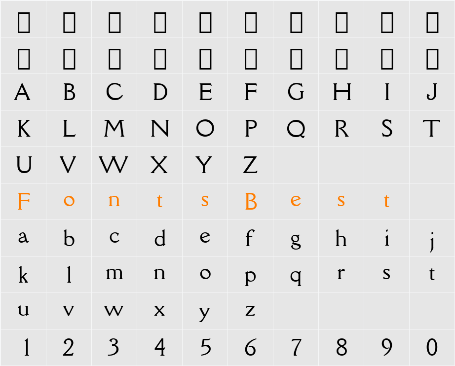 DellaRobbia BT Character Map