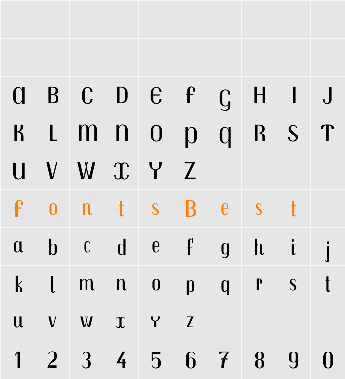 Trochut Character Map