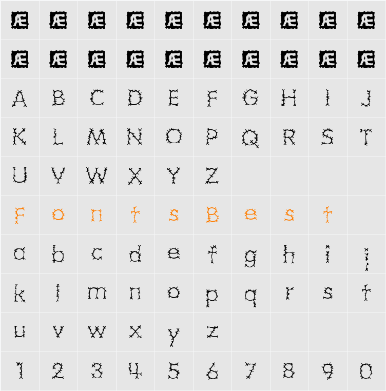 Grotesque BRK Character Map