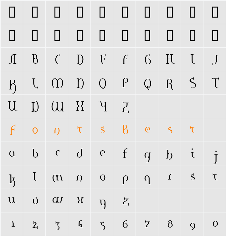 hane Character Map