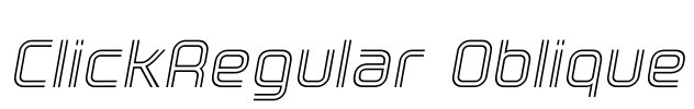 ClickRegular Oblique Font Image