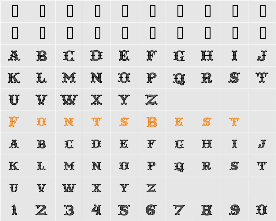 Taqueria Black Special Character Map