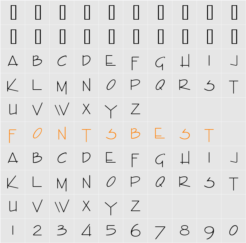 Enview Light Character Map