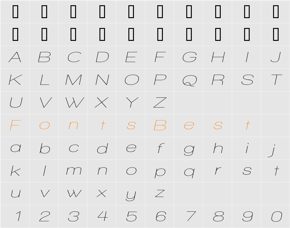 Walkway Oblique Expand  Character Map