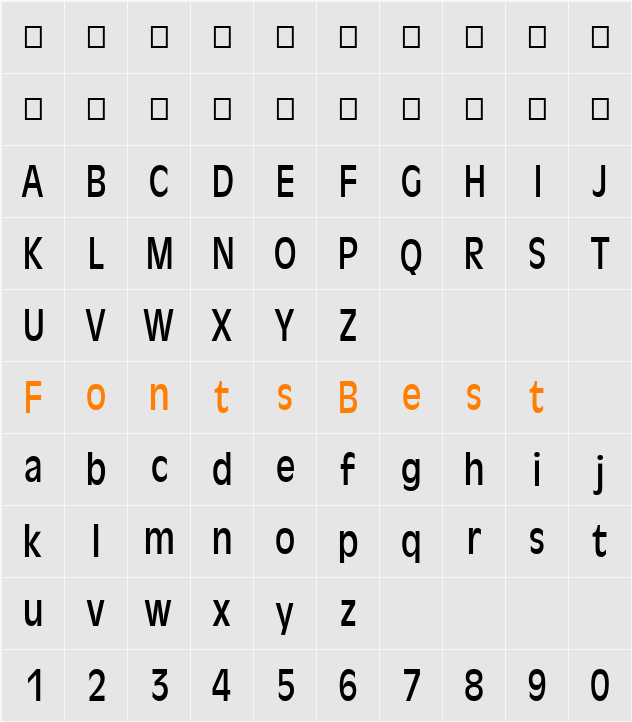 FZ BASIC 2 COND Character Map