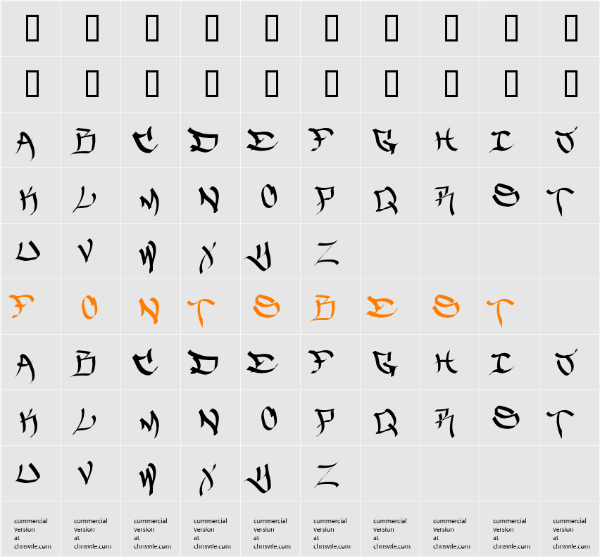 The FiveOneTwo Character Map