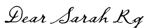 Dear Sarah Rg Font Image