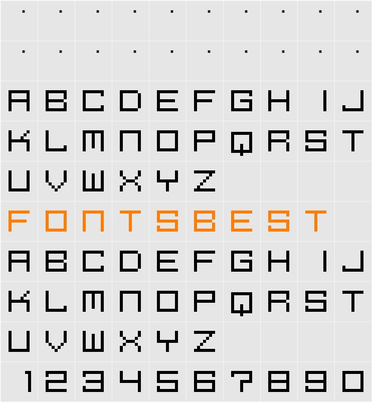 M39_SQUAREFUTURE Character Map