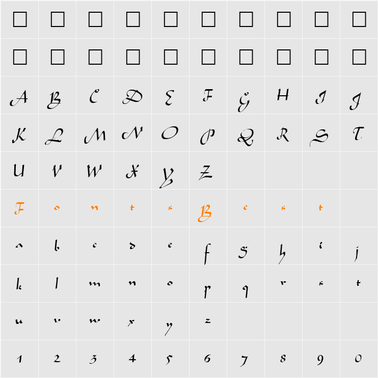 400-CAI978 Character Map