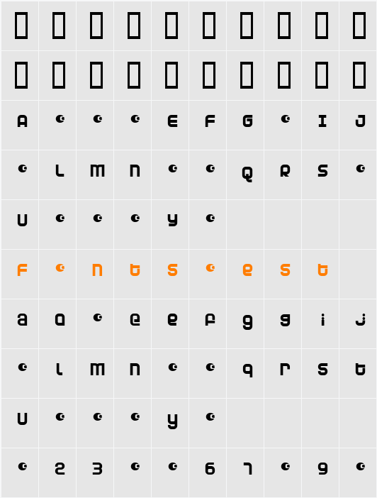 Dunebug Alternates Character Map