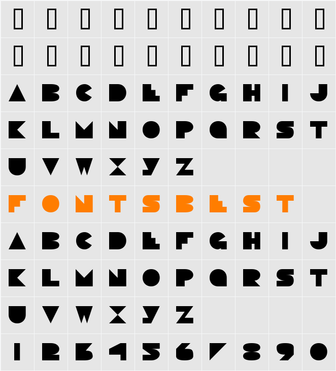 Pacmania Character Map