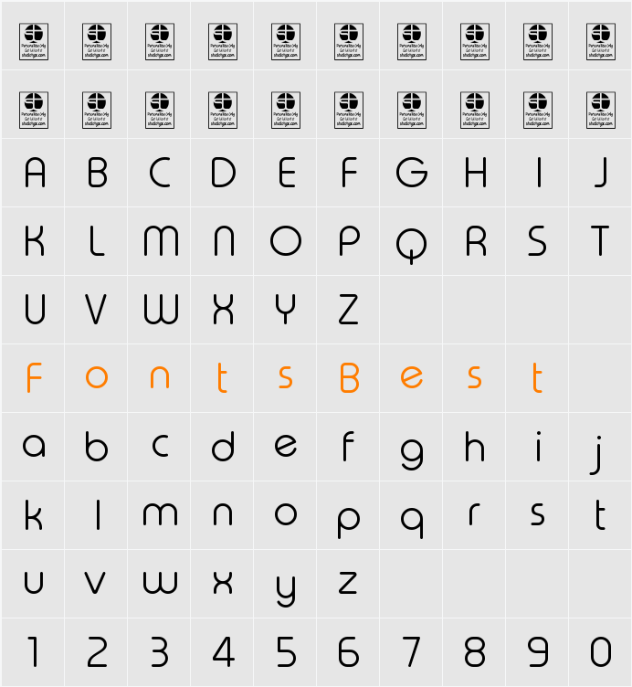 Typo Round Light Demo Character Map