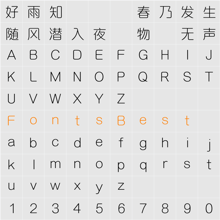 MElle HK Light Character Map
