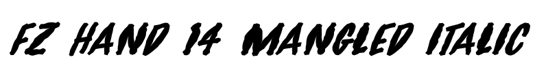 FZ HAND 14 MANGLED ITALIC Font Image