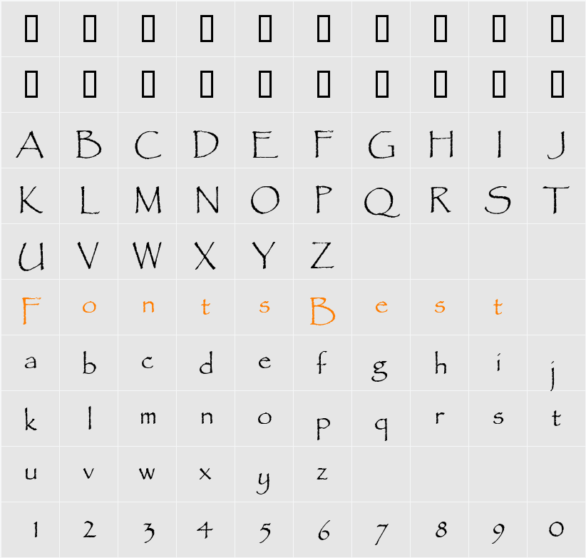 Papyrus ICG Character Map