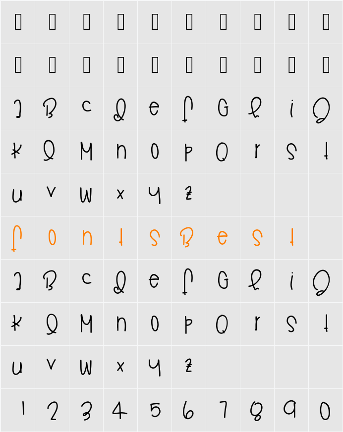 GoodMorning Character Map