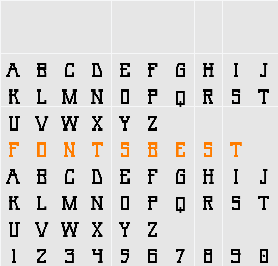 Umar Slab Character Map
