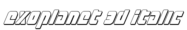 Exoplanet 3D Italic Font Image