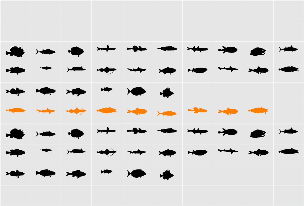 LE FISH Character Map