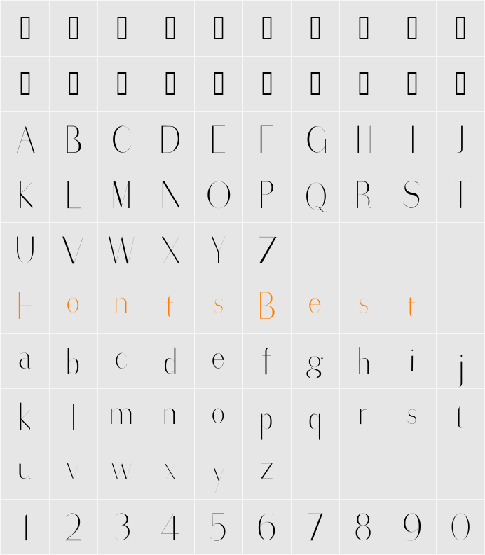Sorreda Pro Character Map