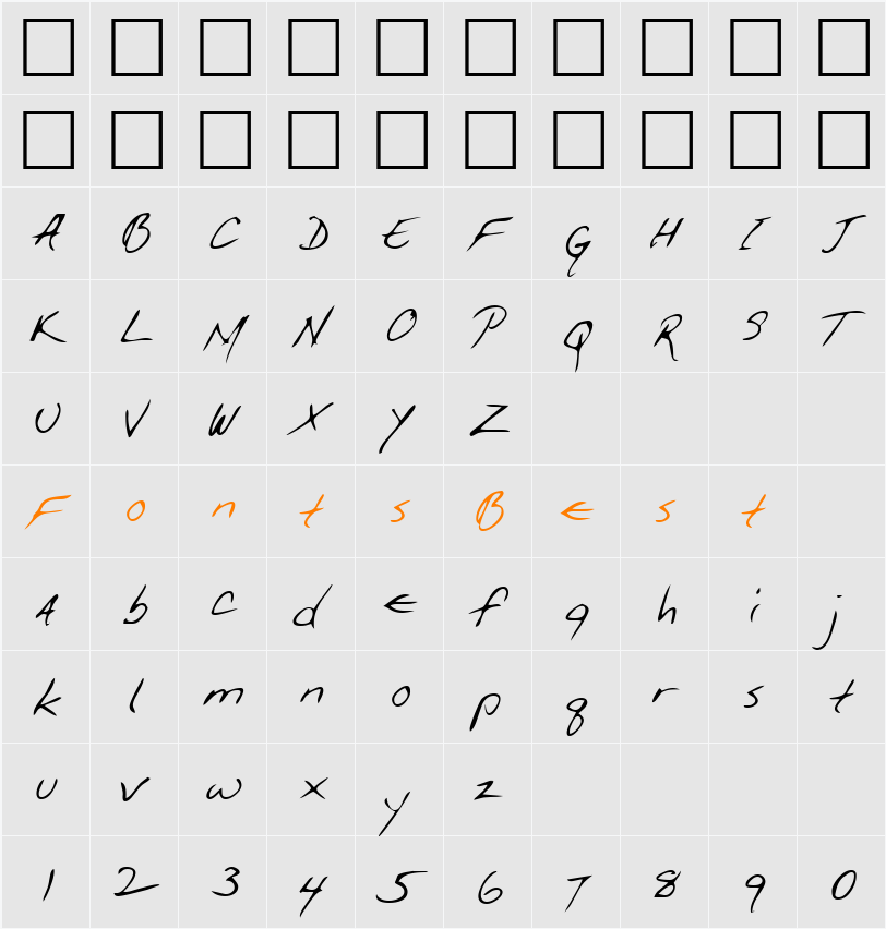 LEHN114 Character Map
