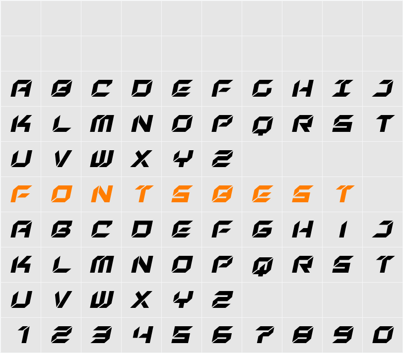 New York Escape Italic Character Map