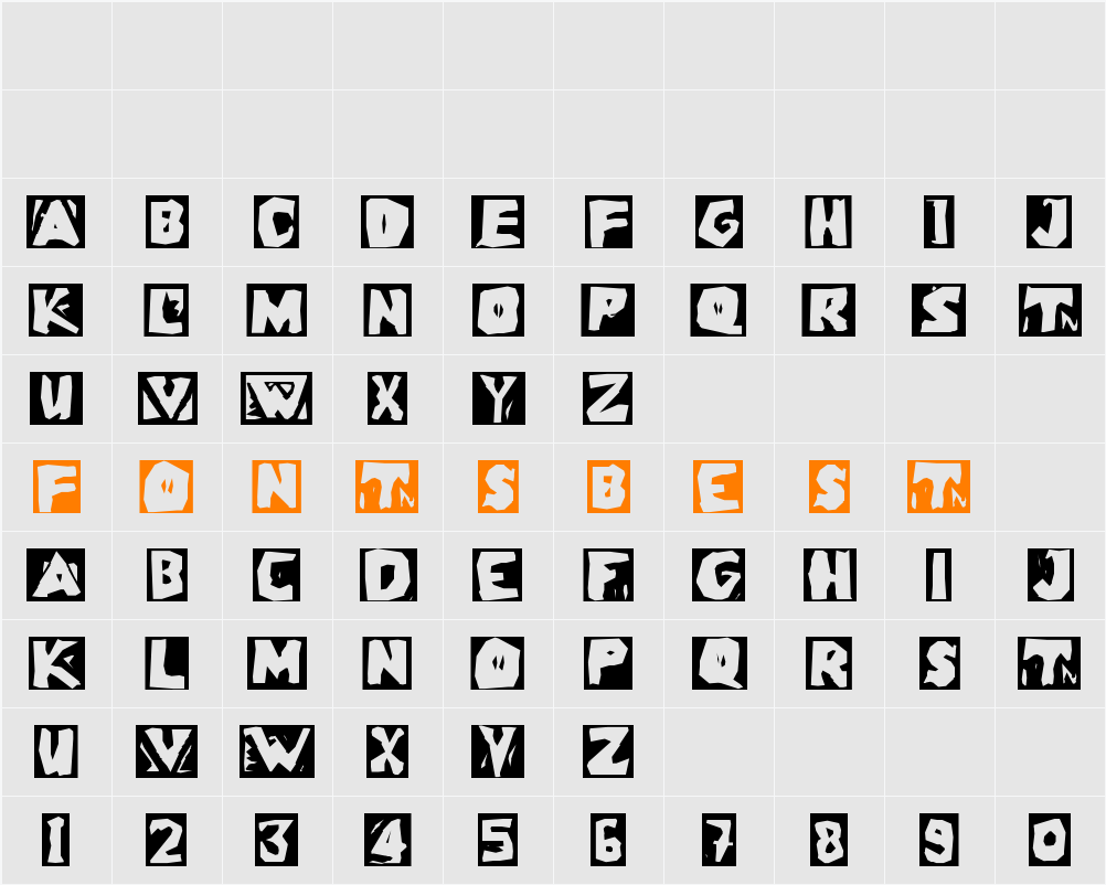 LinoLeumInvers Character Map