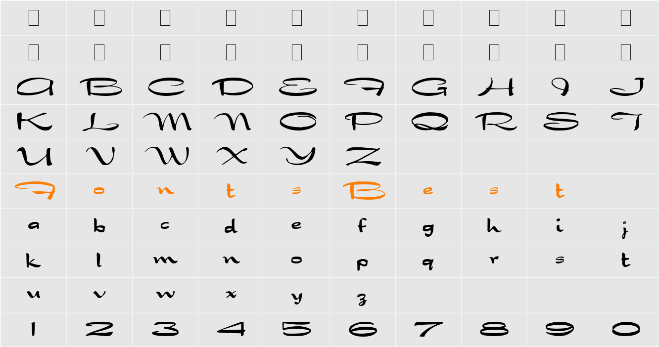 Dragonwick (Plain) Character Map